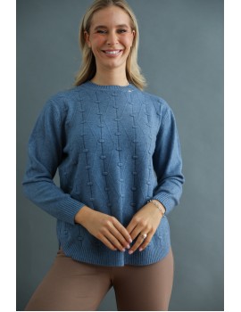 MINERVA Kötött Felső - Kék