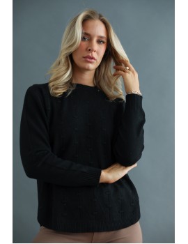 MINERVA Kötött Felső - Fekete