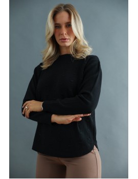 MINERVA Kötött Felső - Fekete