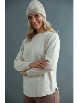 MINERVA Kötött Felső - Fehér