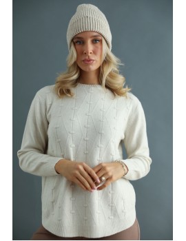 MINERVA Kötött Felső - Fehér