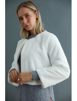 GABBIE Faux Fur Coat - White