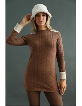 TEKLA Knitted Tunic - Brown