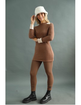 TEKLA Knitted Tunic - Brown
