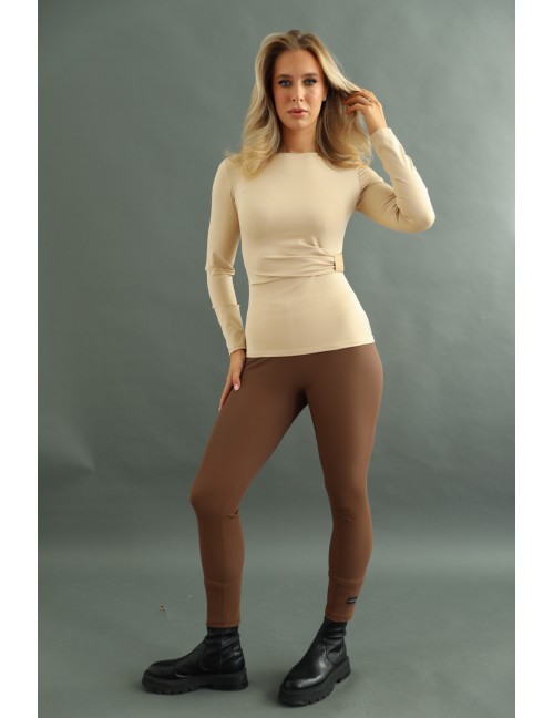 Belül Bolyhos Téli Leggings - Barna