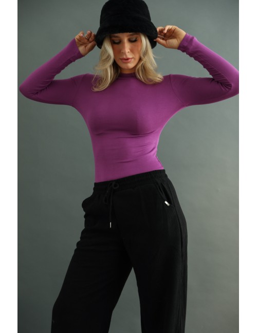 Belül Bolyhos Kordbársony Nadrág - Fekete