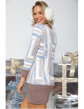 HELEN Tunic - Blue Patterned