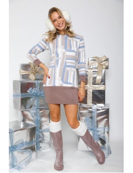 HELEN Tunic - Blue Patterned