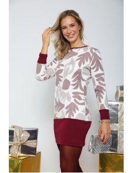 HELEN Tunika - Bordó Mintás