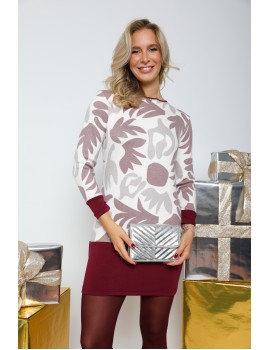 HELEN Tunic - Bordó Patterned