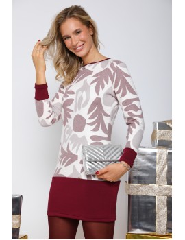 HELEN Tunic - Bordó Patterned
