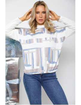 RELA Pulóver - Kék Mintás