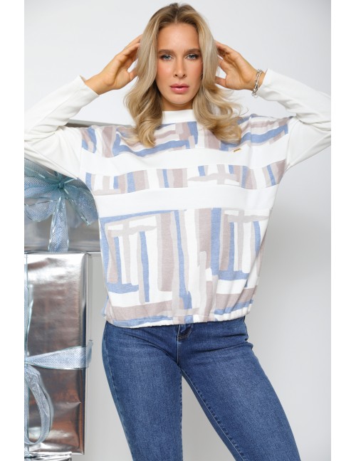 RELA Pulóver - Kék Mintás RELA Pulóver - Kék Mintás