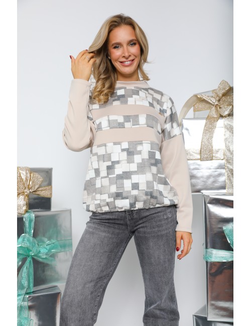 RELA Pulóver - Szürke Mintás RELA Pulóver - Szürke Mintás