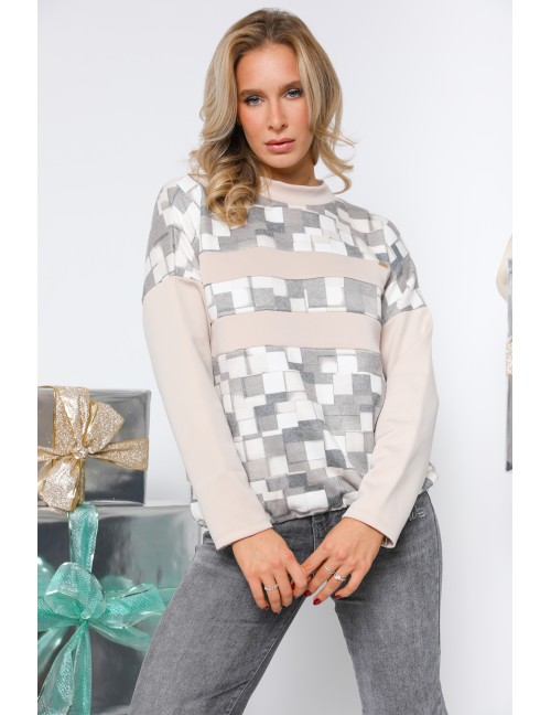 RELA Pulóver - Szürke Mintás RELA Pulóver - Szürke Mintás