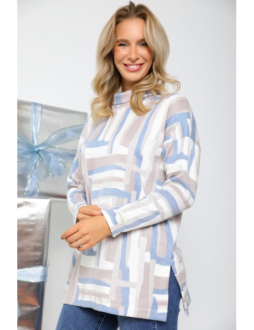 TEMERINA Tunika - Kék Mintás