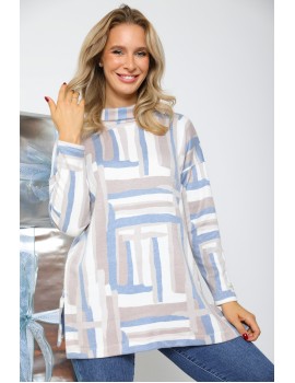 TEMERINA Tunic - Blue Patterned