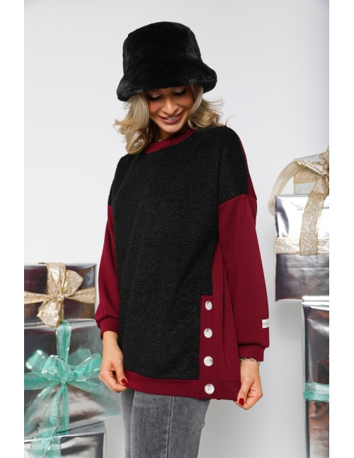 MILLE Szőrmés Felső - Bordó MILLE Szőrmés Felső - Bordó