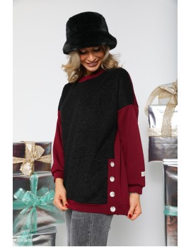 MILLE Szőrmés Felső - Bordó