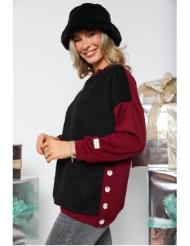 MILLE Szőrmés Felső - Bordó