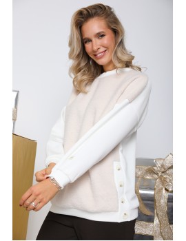 MILLE Szőrmés Felső - Fehér