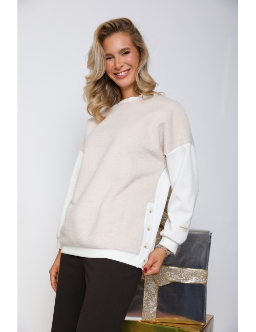 MILLE Szőrmés Felső - Fehér