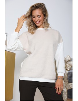 MILLE Szőrmés Felső - Fehér