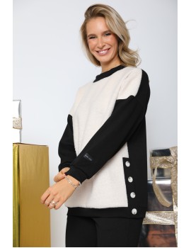 MILLE Szőrmés Felső - Fekete