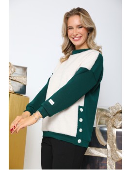 MILLE Szőrmés Felső - Zöld