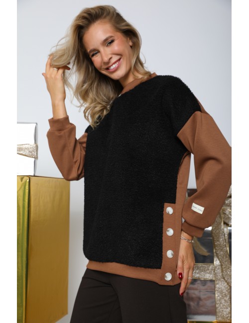 MILLE Szőrmés Felső - Barna