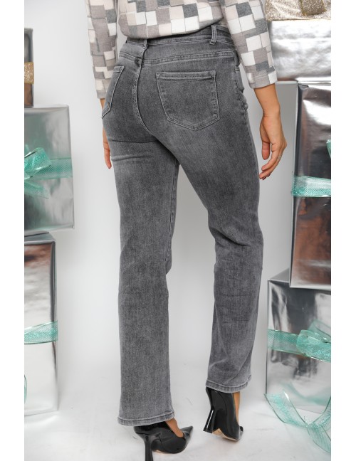 GREY - Embroidered Skinny Jeans