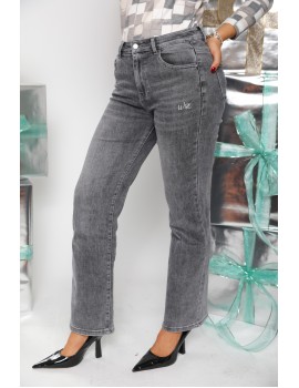 GREY - Embroidered Skinny Jeans