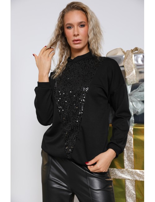 MINNIE Flitteres Felső - Fekete MINNIE Flitteres Felső - Fekete