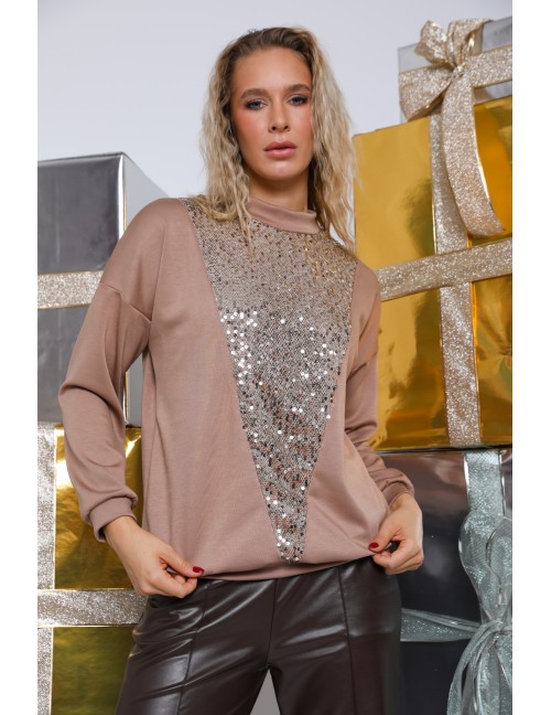 MINNIE Flitteres Felső - Mogyoró MINNIE Flitteres Felső - Mogyoró