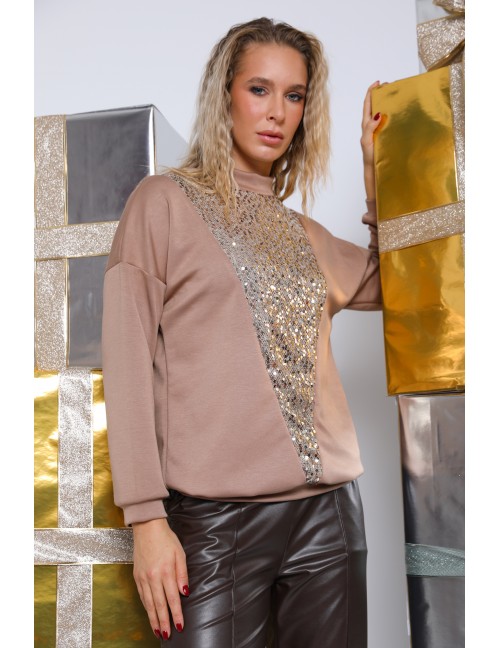 MINNIE Flitteres Felső - Mogyoró MINNIE Flitteres Felső - Mogyoró