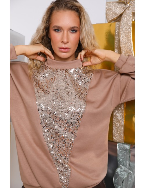 MINNIE Flitteres Felső - Mogyoró MINNIE Flitteres Felső - Mogyoró