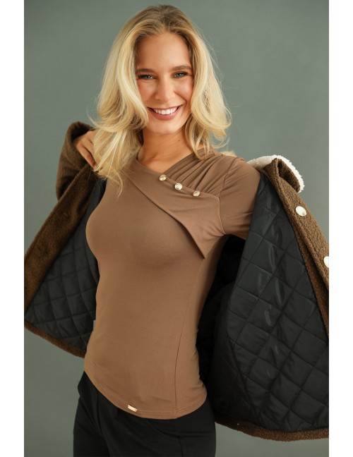 NAOMI Bélelt Kabát - Csokoládé