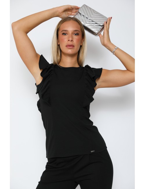 BASIC Alkalmi Fodros Felső - Fekete