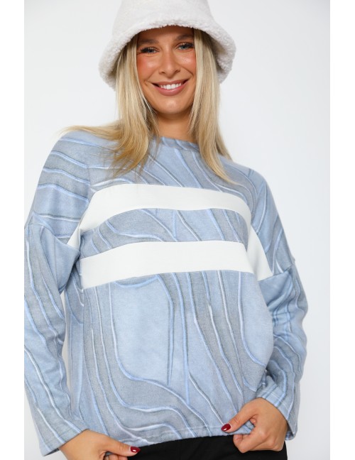ESSY Mohair Pulóver - Kék
