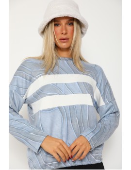 ESSY Mohair Pulóver - Kék