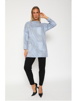 LATIA Mohair Tunika - Kék