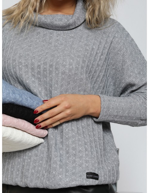 SELINA Kötött Pulóver - Szürke