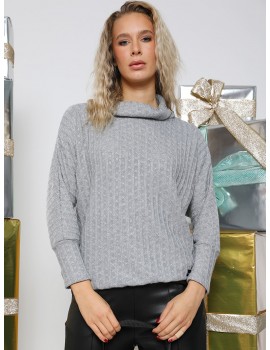 SELINA Kötött Pulóver - Szürke