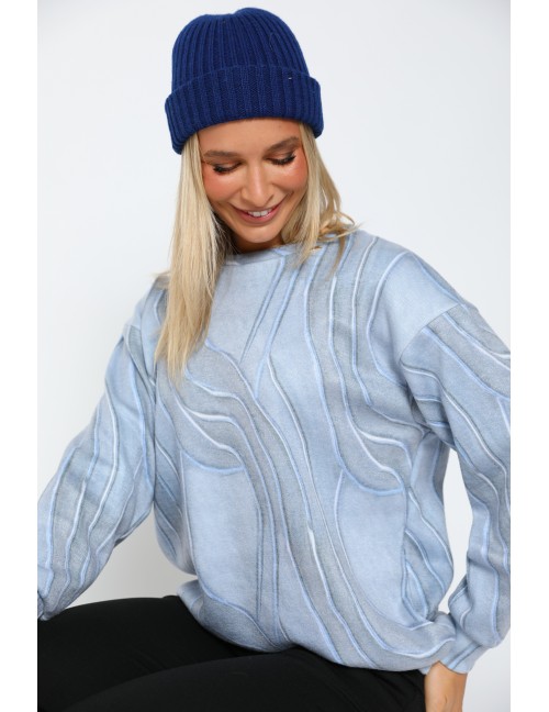 TELIE Mohair Pulóver - Kék
