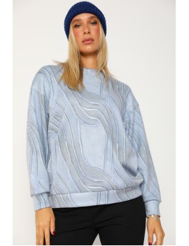 TELIE Mohair Pulóver - Kék