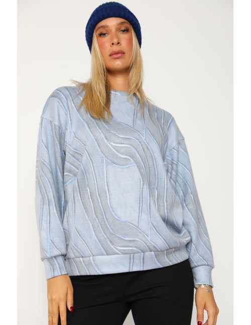 TELIE Mohair Pulóver - Kék