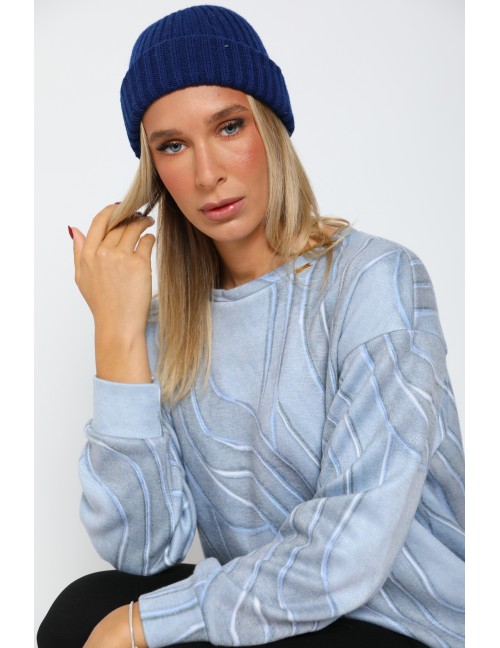 TELIE Mohair Pulóver - Kék