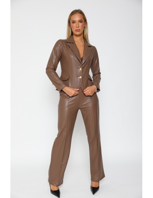 Bőr Blézer - Kakaó Bőr Blézer - Kakaó