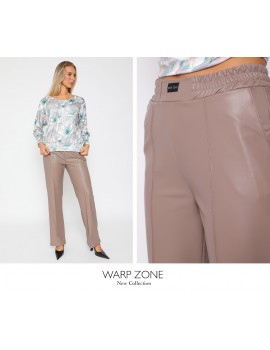 Leather Trousers - Beige