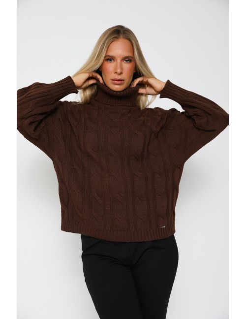 KELLY Vastag Kötött Pulóver - Csokoládé KELLY Vastag Kötött Pulóver - Csokoládé